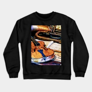 Music - Violin And Bugle Crewneck Sweatshirt